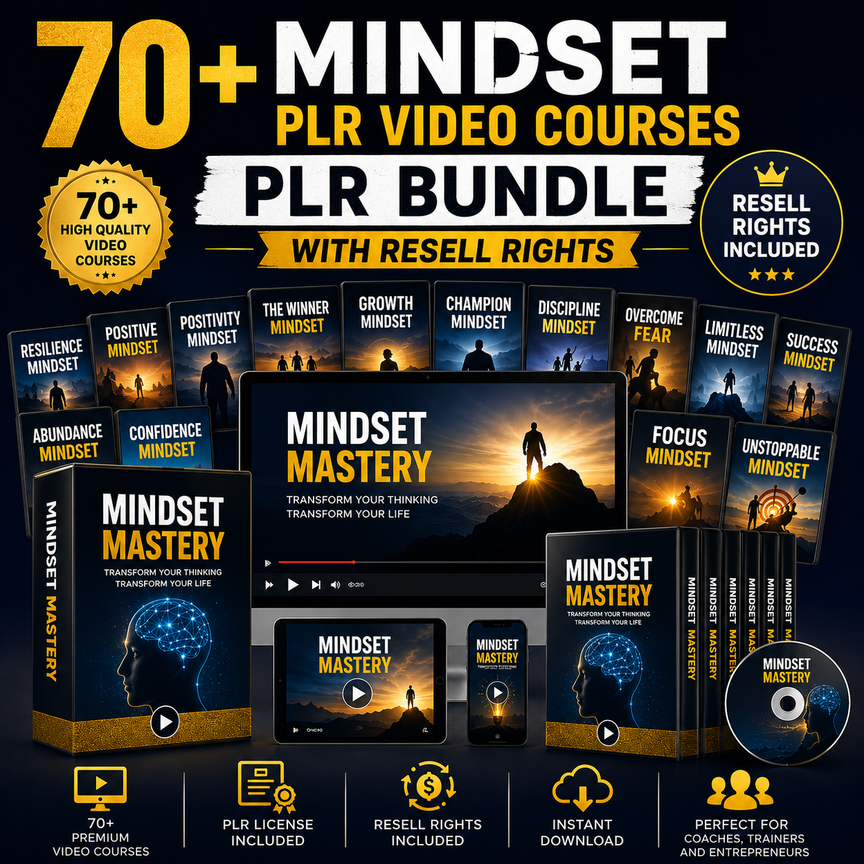 70+ Mindset Plr Video Courses plr Bundle With Resell Rights - Image 3