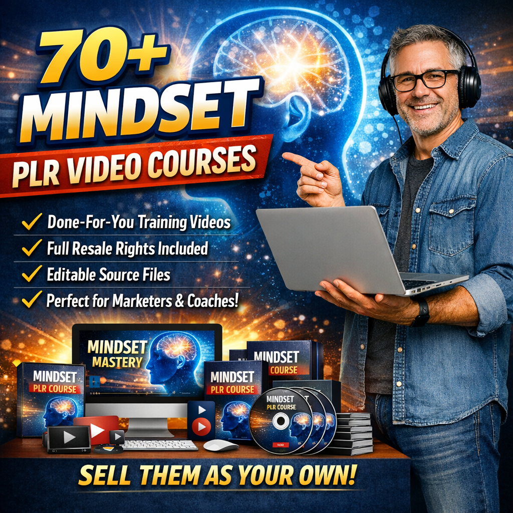 70+ Mindset Plr Video Courses plr Bundle With Resell Rights